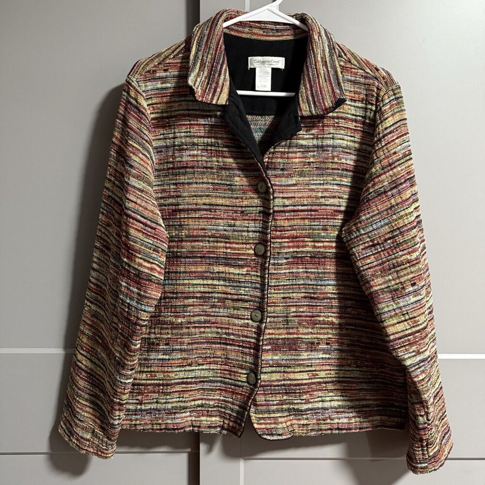 Coldwater Creek Textured Thread Button Jacket Mul… - image 1